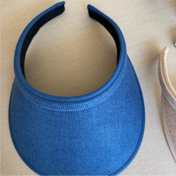 NEW Beautiful Sun Visor Set - Blue, Black, and Tan - Picture 4 of 11